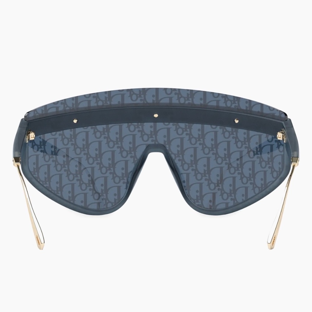 🔥 Dior Club M2U 31B8 Sunglasses Blue Gold Monogram Shield Mask Authentic 🔥 - Picture 8 of 11